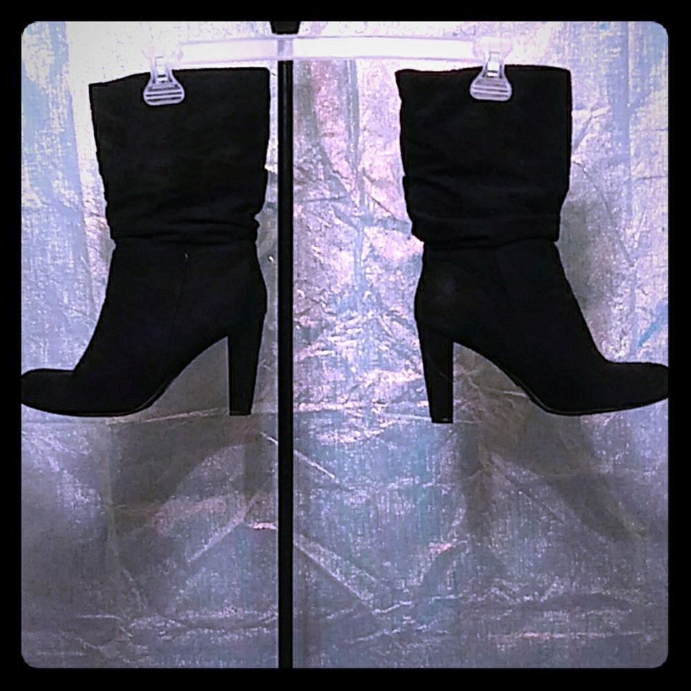 Suede 3 inch heel boots